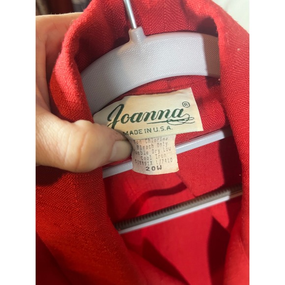 Joanna Women Red Textured One Button Blazer Jacket Size 20W - Picture 6 of 7